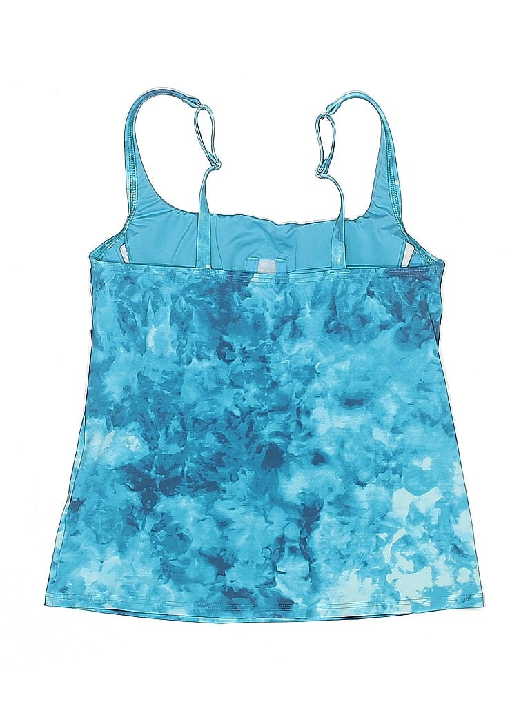 Lands' End Swimsuit Top Blue Tie-dye Pattern Swimwear