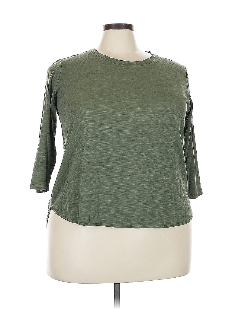 Pre-owned Kirkland Signature 3/4 Sleeve T-shirt In Green