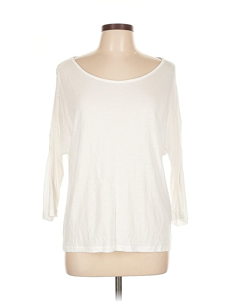 Pre-owned Vince 3/4 Sleeve Top Ivory Boatneck Tops In White