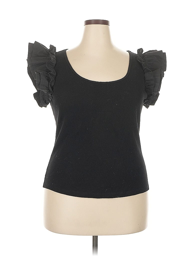 Pomander Place 100% Cotton Black Short Sleeve Top Size 3X - photo 1