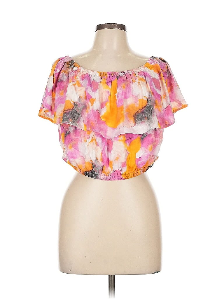 Pre-owned Torrid Short Sleeve Blouse In Pink