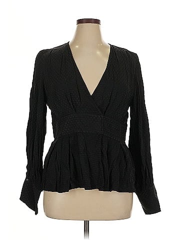 Something Navy Long Sleeve Blouse (view 1)