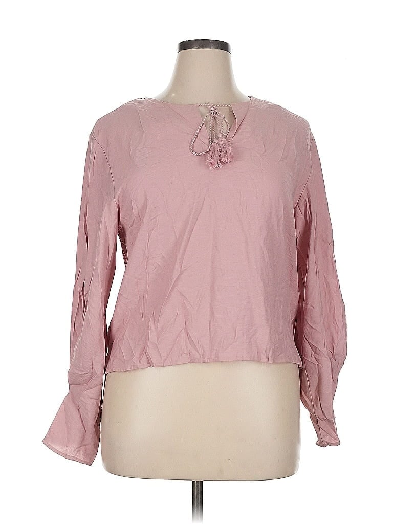 Pre-owned Marc New York Andrew Marc Long Sleeve Blouse In Pink