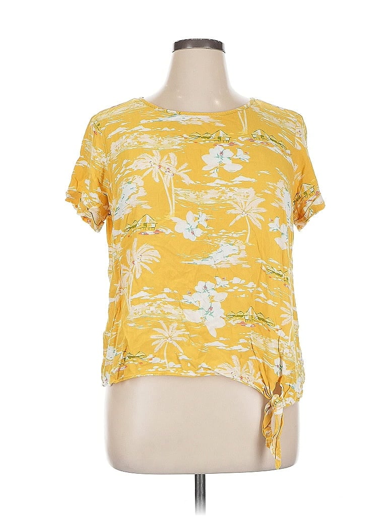 Pre-owned Lc Lauren Conrad Short Sleeve Blouse In Yellow