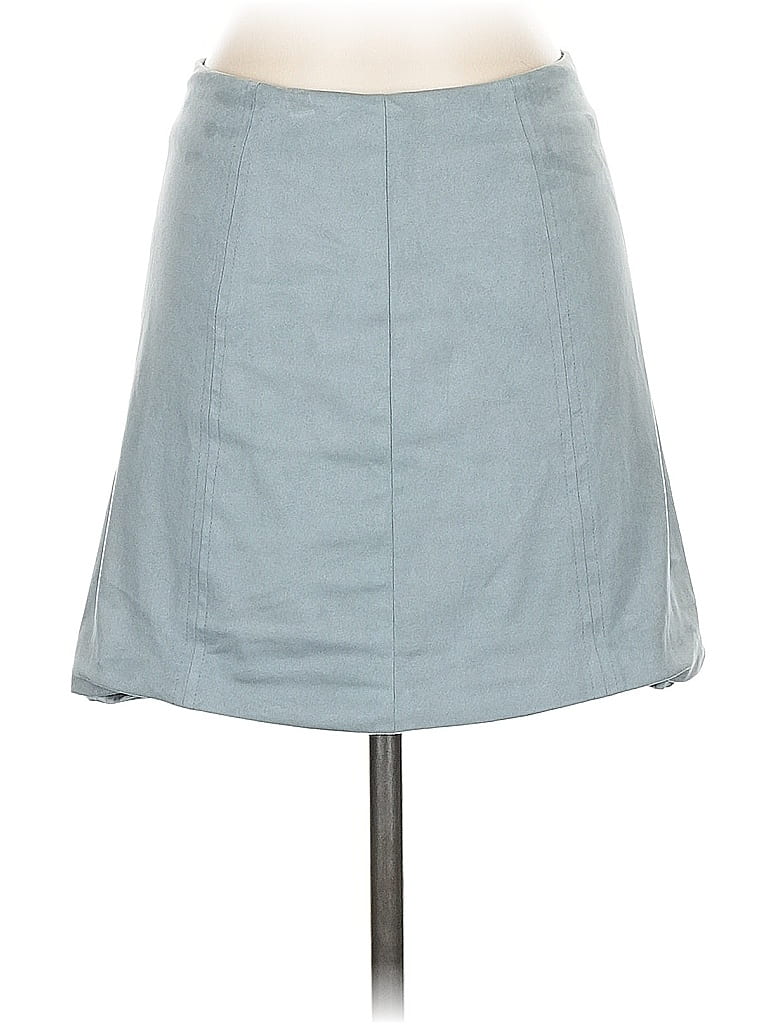 Pre-owned Mi Ami Faux Leather Skirt In Blue