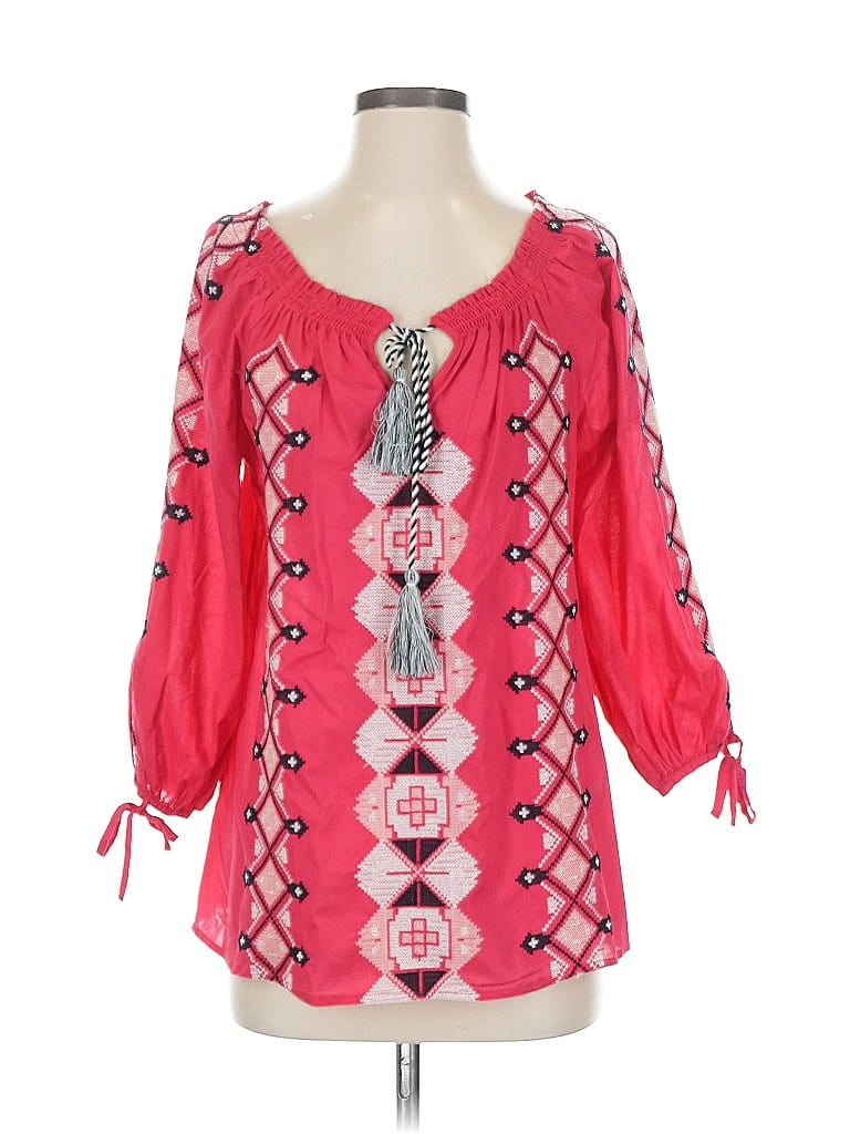 Pre-owned Crown & Ivy 3/4 Sleeve Blouse In Pink