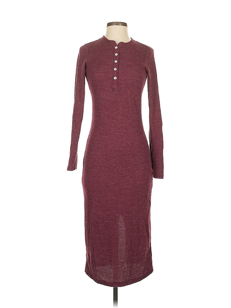 Pre-owned Sol Angeles Casual Dress In Burgundy