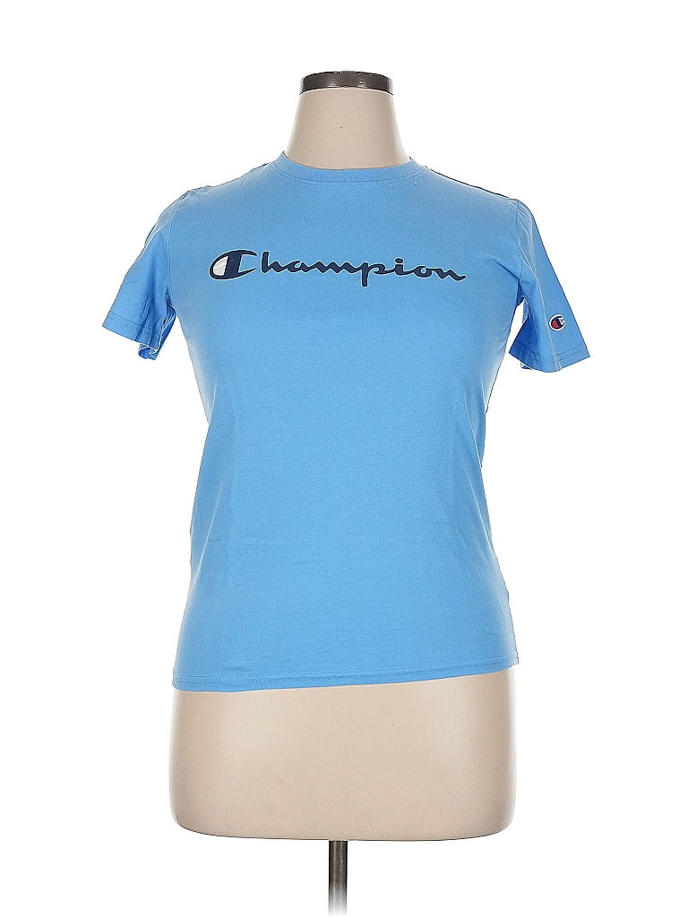 Pre-owned Champion Short Sleeve T-shirt In Blue