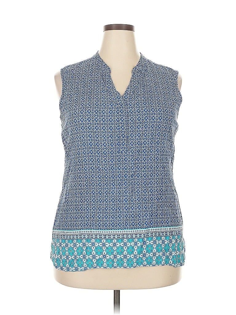 Pre-owned Talbots Outlet Sleeveless Blouse In Blue