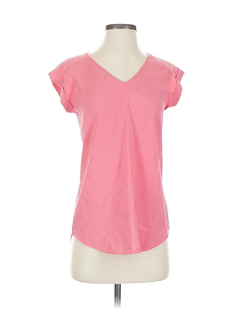 Pre-owned Express Outlet Short Sleeve Top Pink V Neck Tops