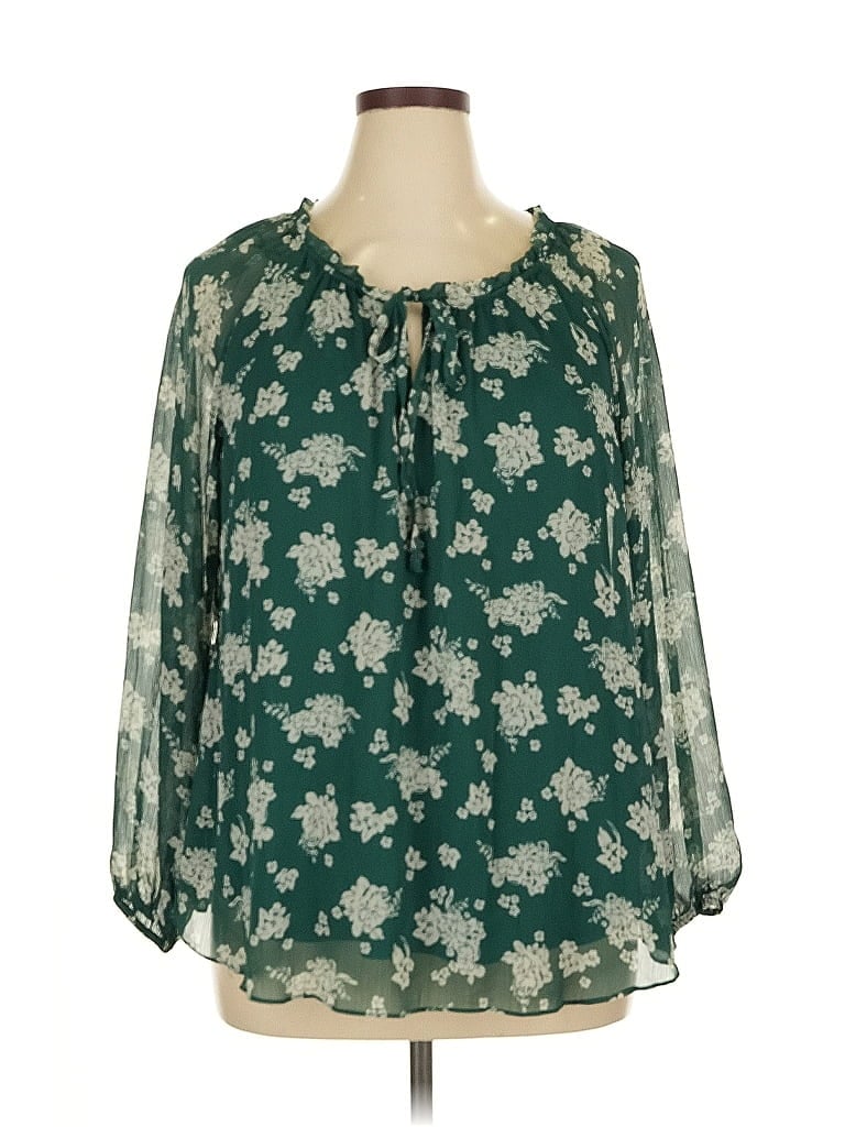 Pre-owned Lc Lauren Conrad 3/4 Sleeve Blouse In Green