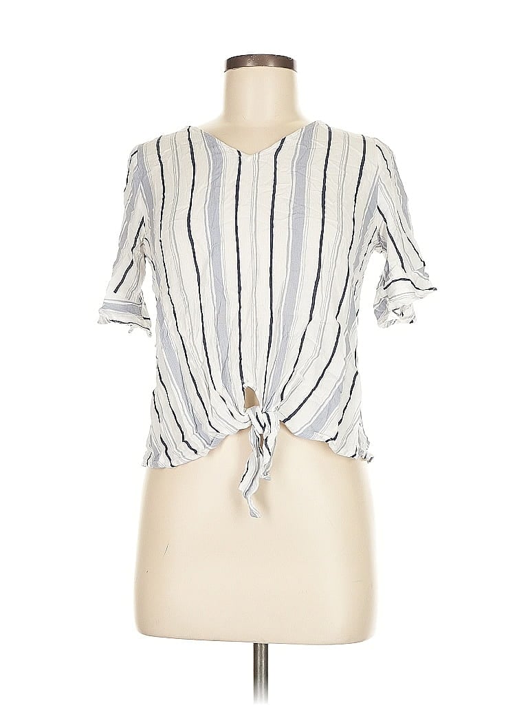 Pre-owned West Kei Short Sleeve Blouse In White
