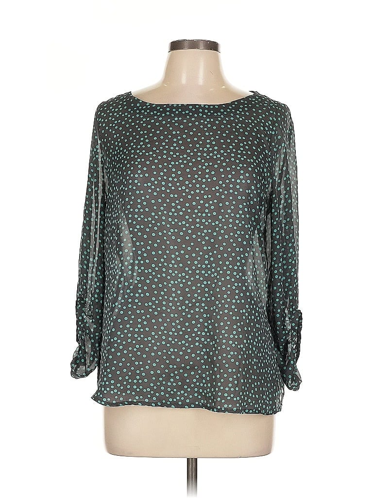 Pre-owned Ann Taylor Loft Long Sleeve Blouse In Blue