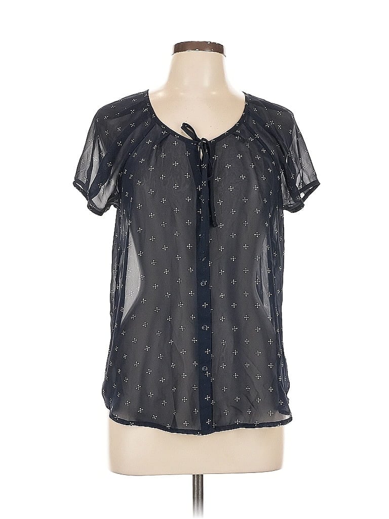 Pre-owned Old Navy Short Sleeve Blouse In Gray