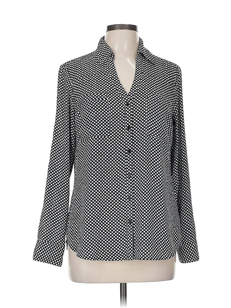 Pre-owned Express Outlet Long Sleeve Blouse In Gray