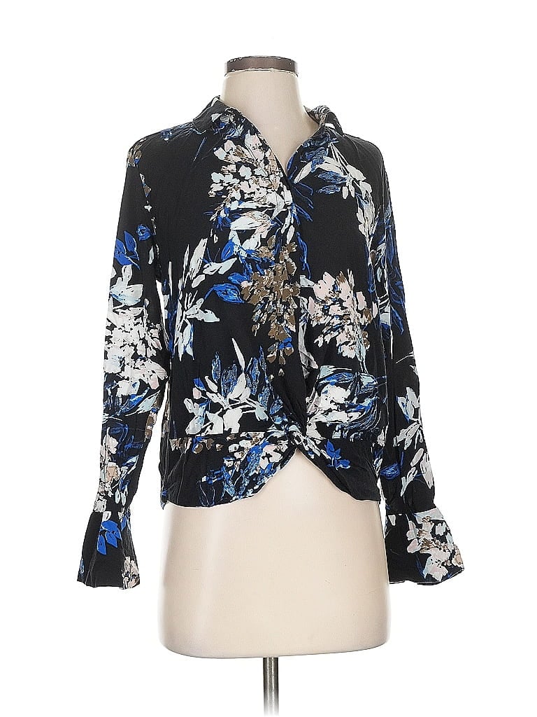 Pre-owned Jennifer Lopez Long Sleeve Blouse In Blue