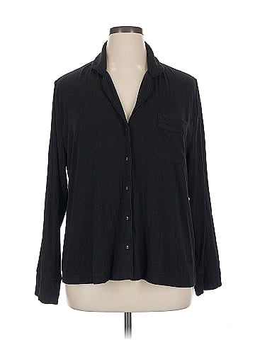 SKIMS Long Sleeve Button-Down Shirt (view 1)