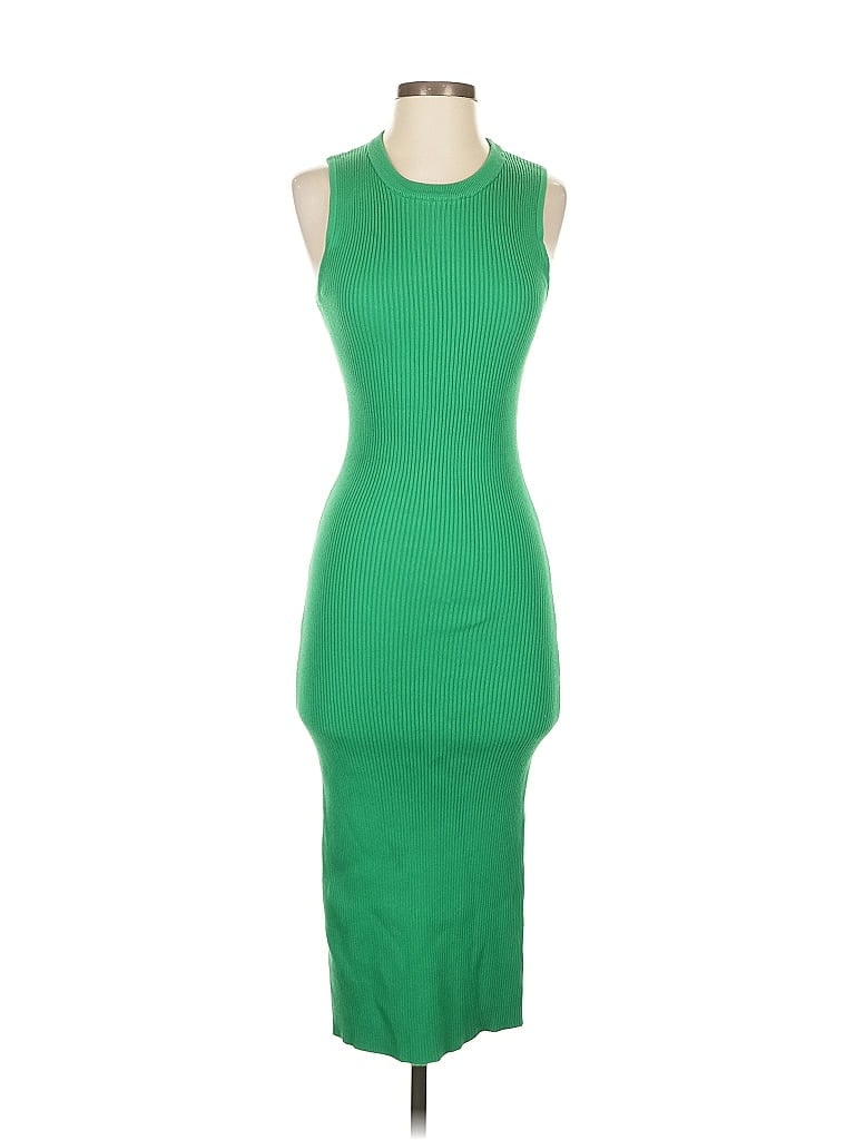 Monrow Solid Green Cocktail Dress Size XS - photo 1