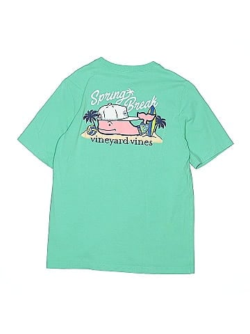 Vineyard Vines 100% Cotton Green Short Sleeve T-Shirt Size 12 - 14