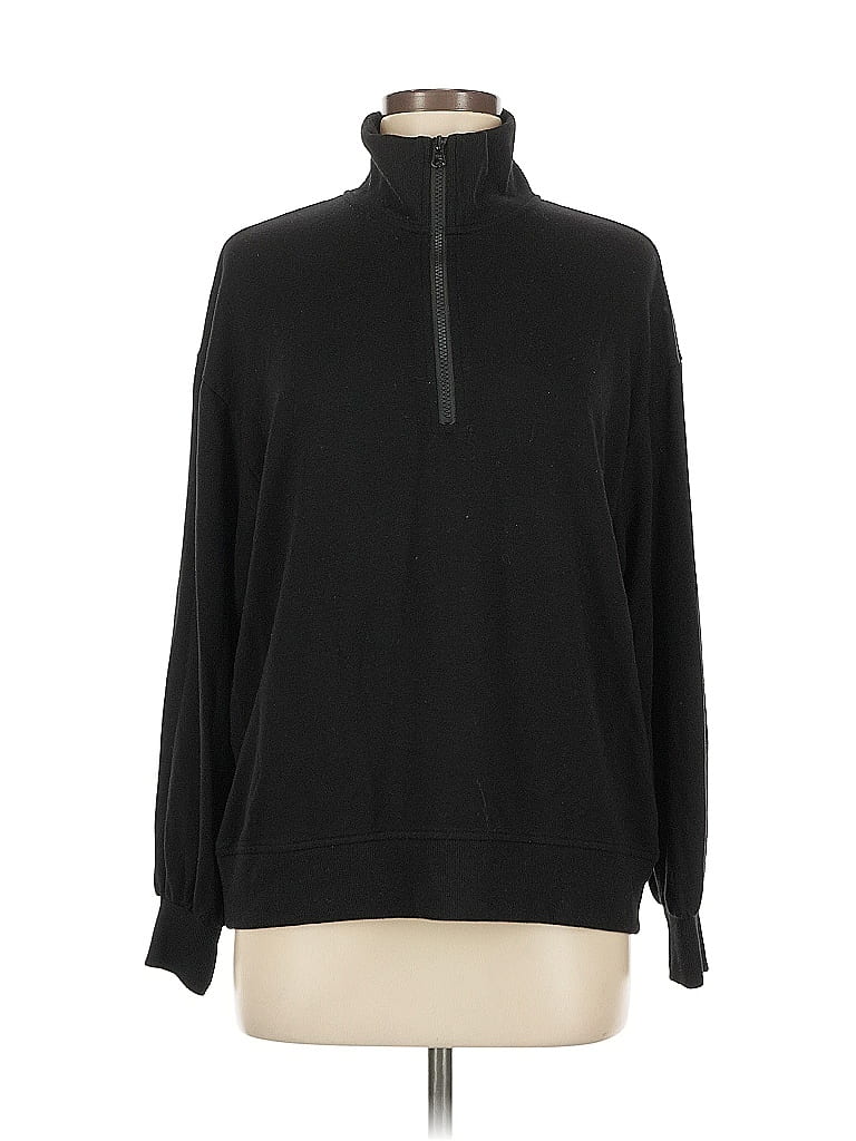 Pre-owned Three Dots Fleece Jacket In Black