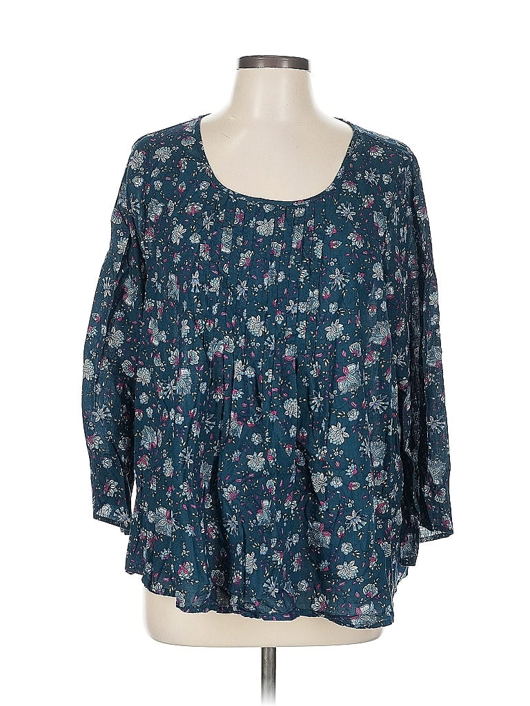 Click to view more detailed imagery on our partner's website Pre-owned Jjill 3/4 Sleeve Blouse In Blue