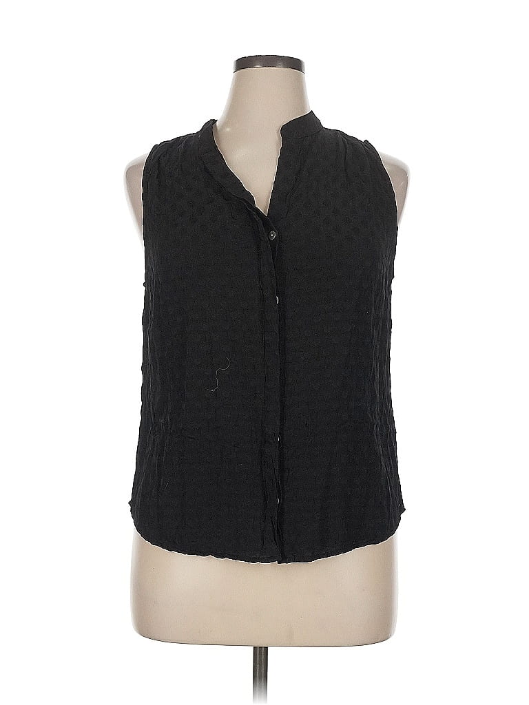 Pre-owned Bella Dahl Sleeveless Button Down Shirt In Black
