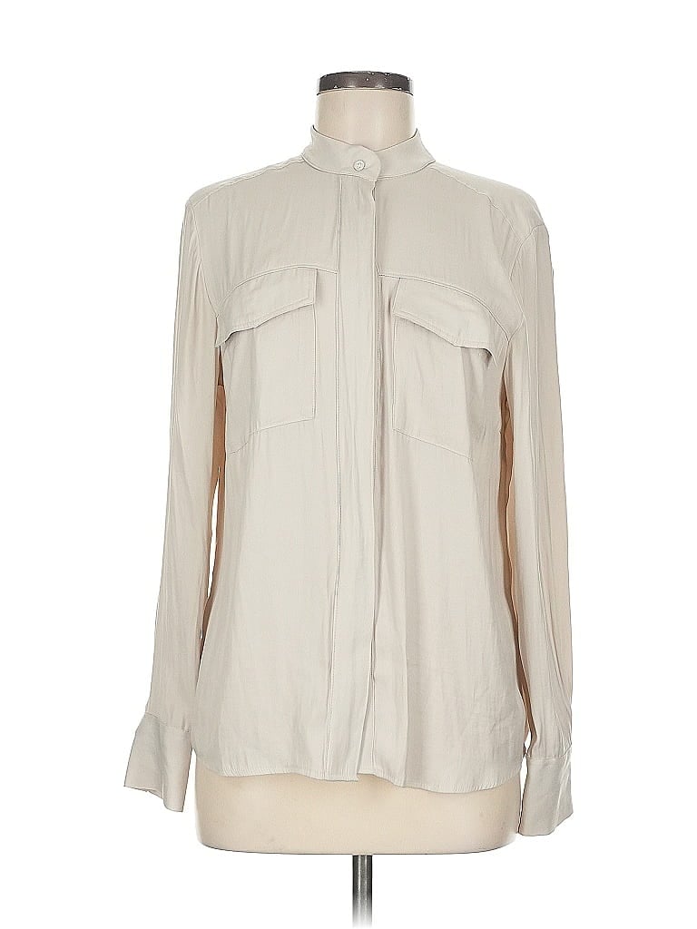 Pre-owned Banana Republic Long Sleeve Blouse In White