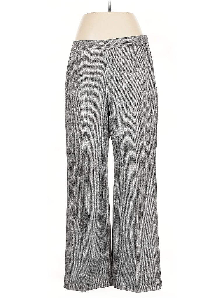 Le Suit 100% Polyester Chevron-herringbone Gray Dress Pants Size 12 - photo 1
