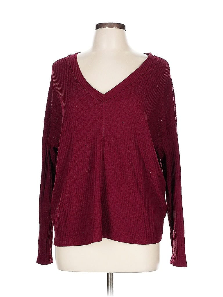 Pre-owned Project Social T Pullover Sweater In Burgundy