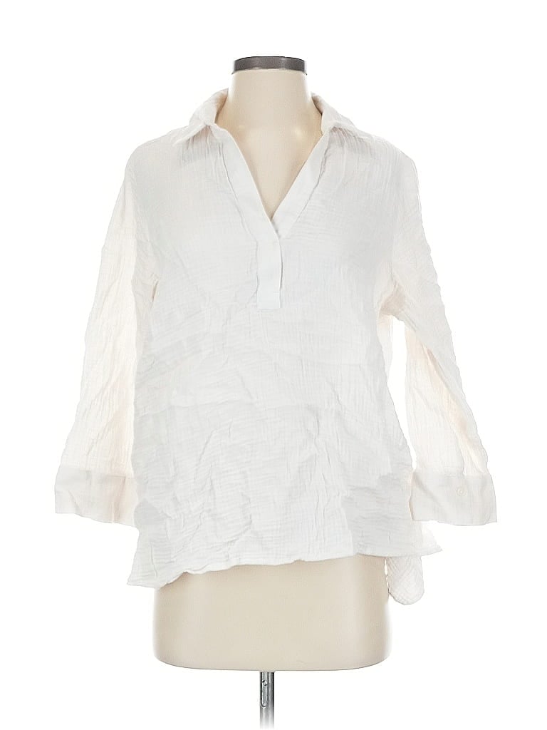 Pre-owned Foxcroft 3/4 Sleeve T-shirt In White