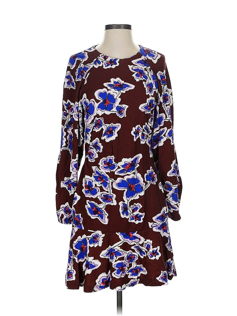 Tanya Taylor Print Burgundy Brown Casual Dress Size 4 - photo 1