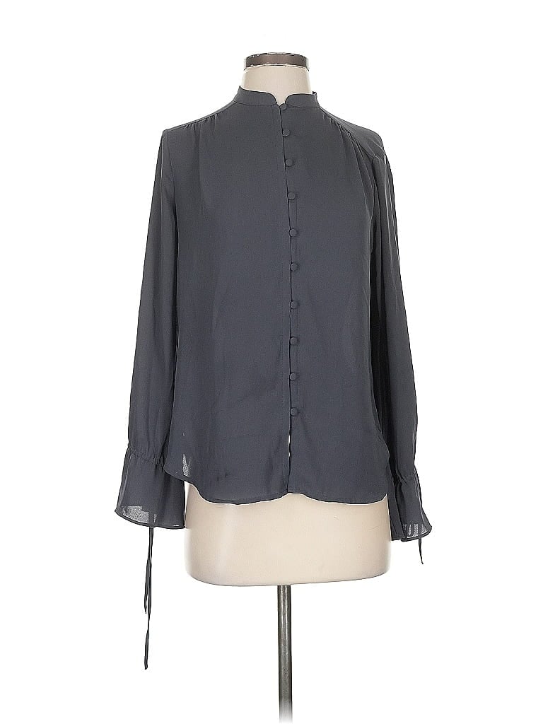 Pre-owned Ann Taylor Loft Long Sleeve Blouse In Gray