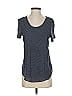 Ann Taylor LOFT 100% Polyester Polka Dots Gray Short Sleeve Top Size S - photo 1