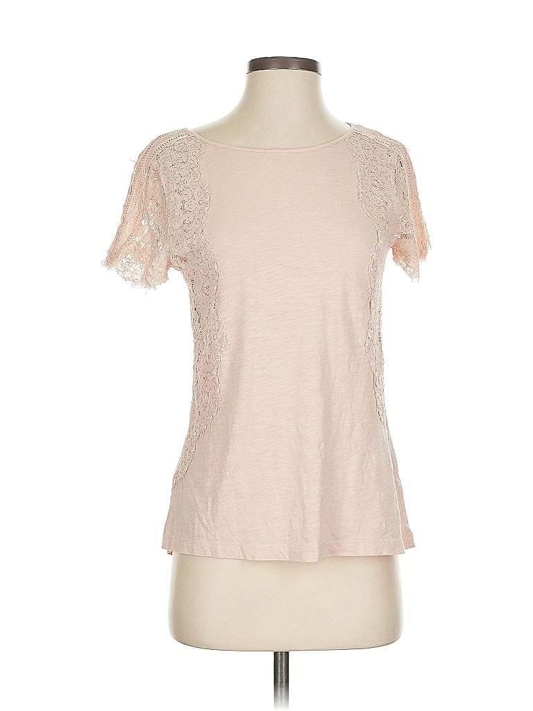 Click to view more detailed imagery on our partner's website Pre-owned Ann Taylor Loft Short Sleeve Top Pink Sweetheart Neckline Tops