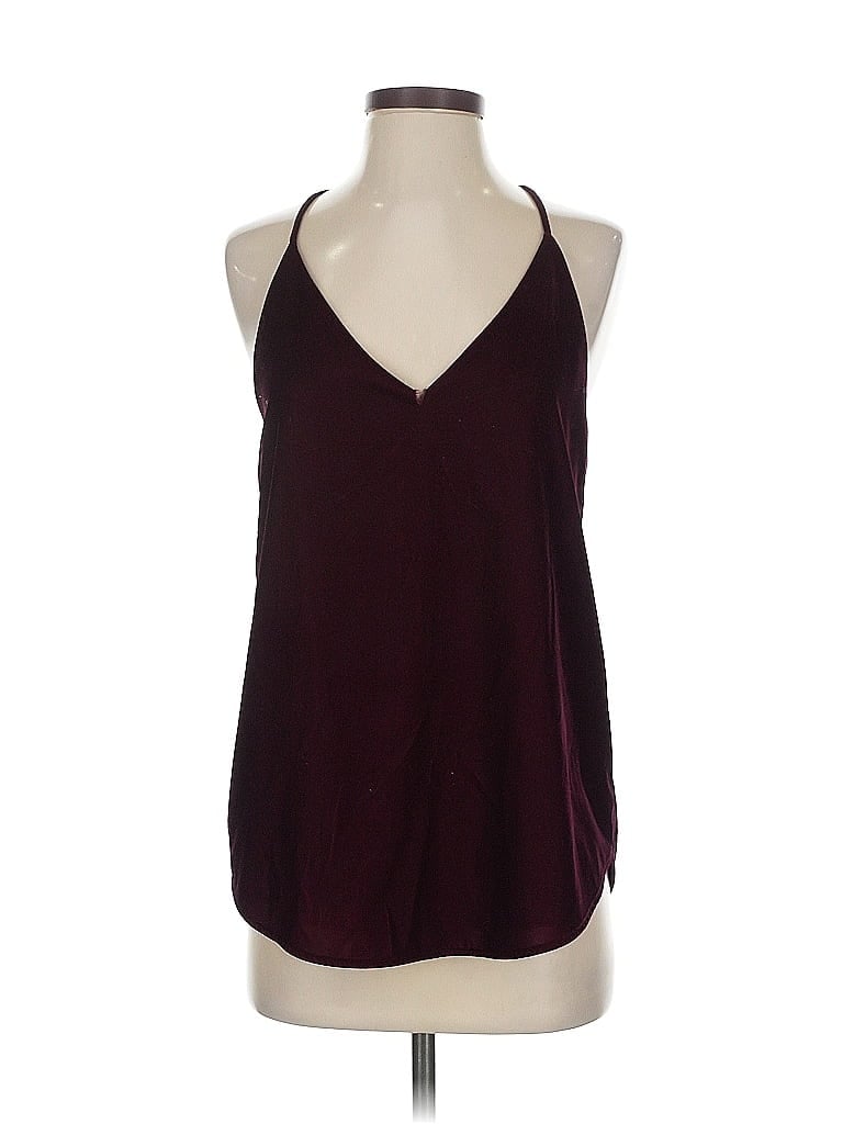 Pre-owned Ann Taylor Loft Sleeveless Blouse In Burgundy