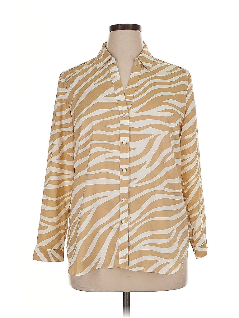 Pre-owned Ann Taylor Long Sleeve Blouse In Brown