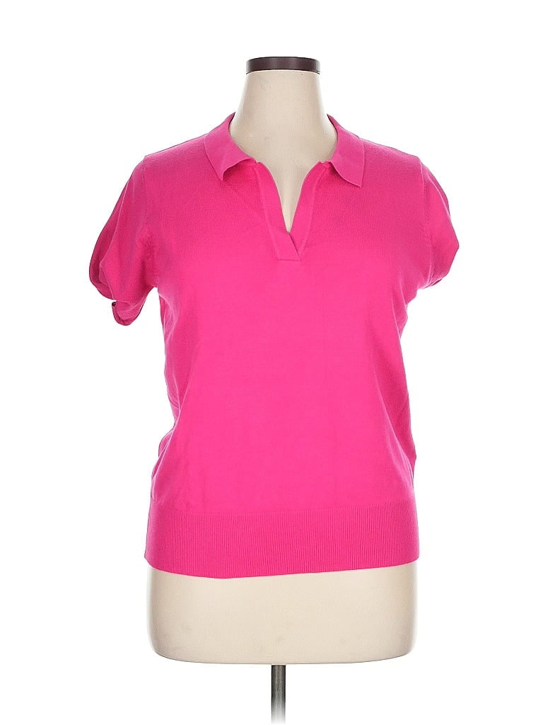 Click to view more detailed imagery on our partner's website Pre-owned Kate Kasin Short Sleeve Polo Shirt In Pink