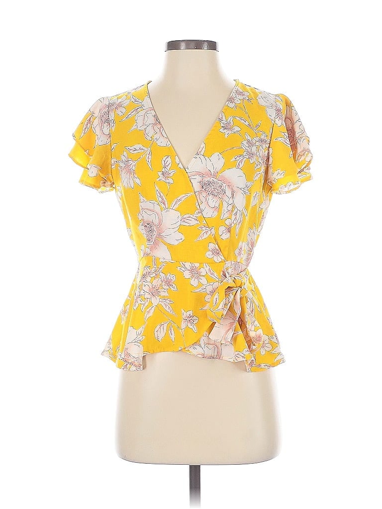 Pre-owned Meraki Short Sleeve Blouse In Yellow