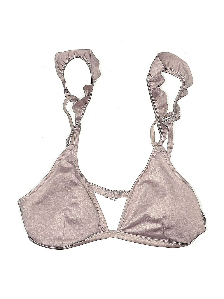 Pre-owned Victoria's Secret Pink Swimsuit Top Silver Metallic Pattern Swimwear