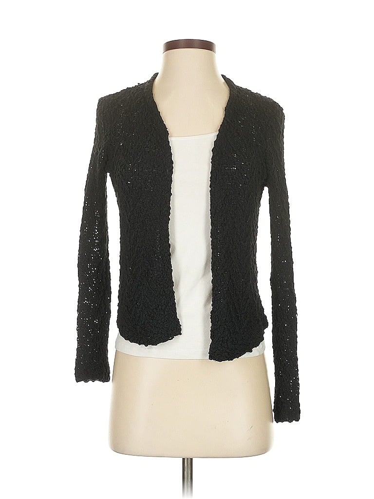 Pre-owned Lucky Brand Cardigan Sweater In Black