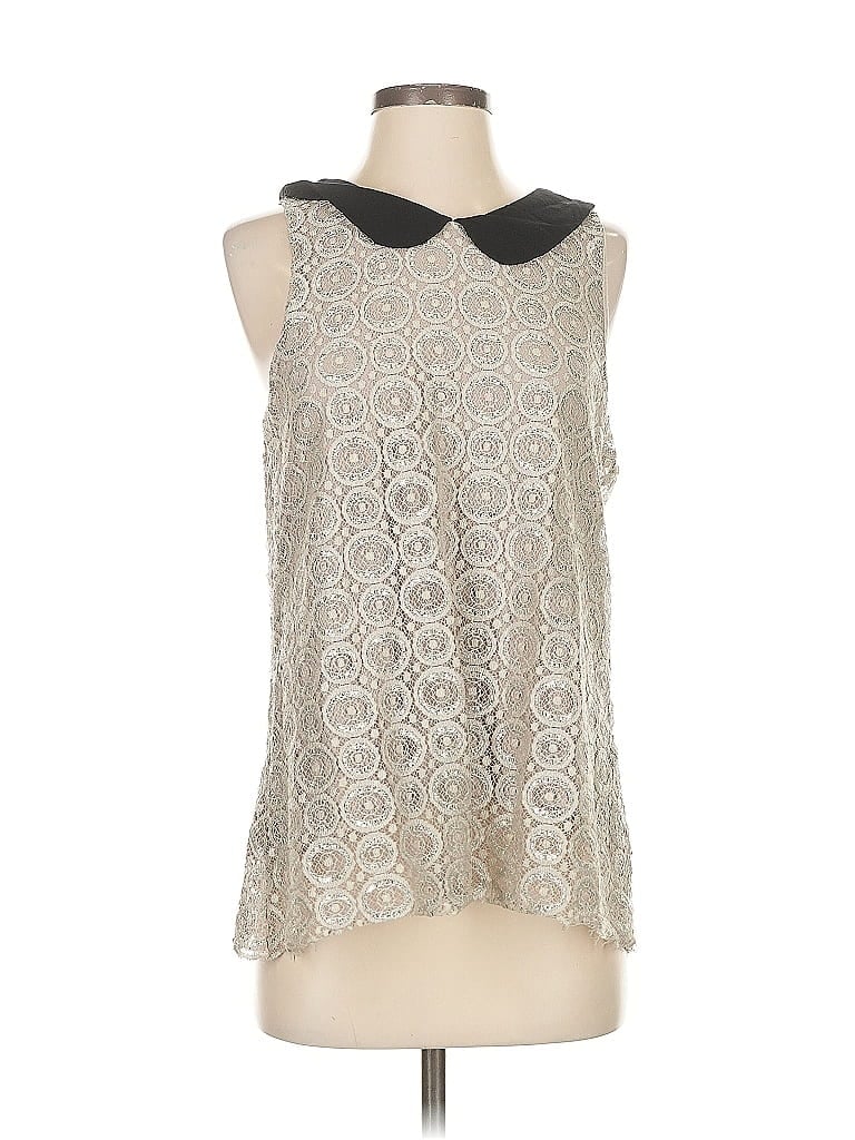 Pre-owned Liv Los Angeles Sleeveless Blouse In Brown