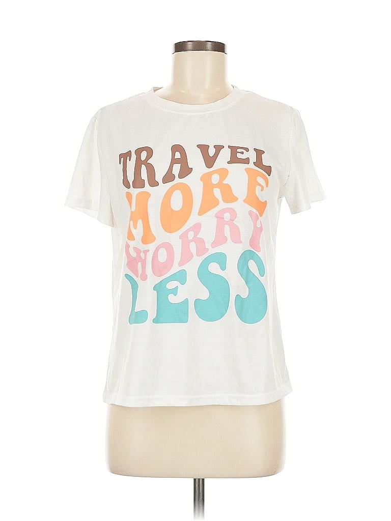 Pre-owned Shein Short Sleeve T-shirt In White