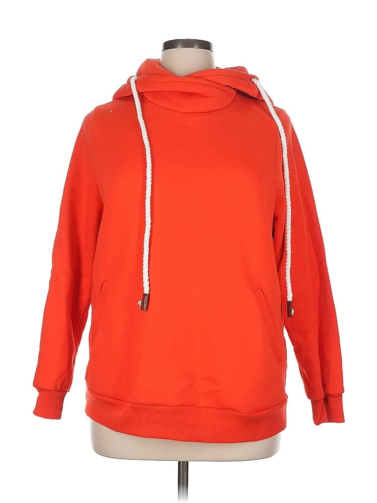 Pre-owned Unbranded Pullover Hoodie In Orange