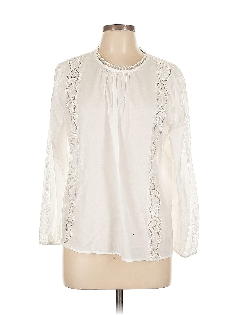Pre-owned Ann Taylor Loft 3/4 Sleeve Blouse In White