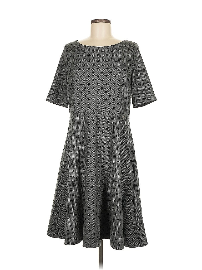 Pre-owned Lands' End Casual Dress In Gray