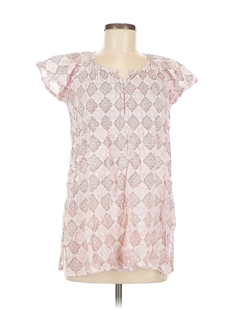 Click to view more detailed imagery on our partner's website Pre-owned Roberta Roller Rabbit Short Sleeve Blouse In Pink
