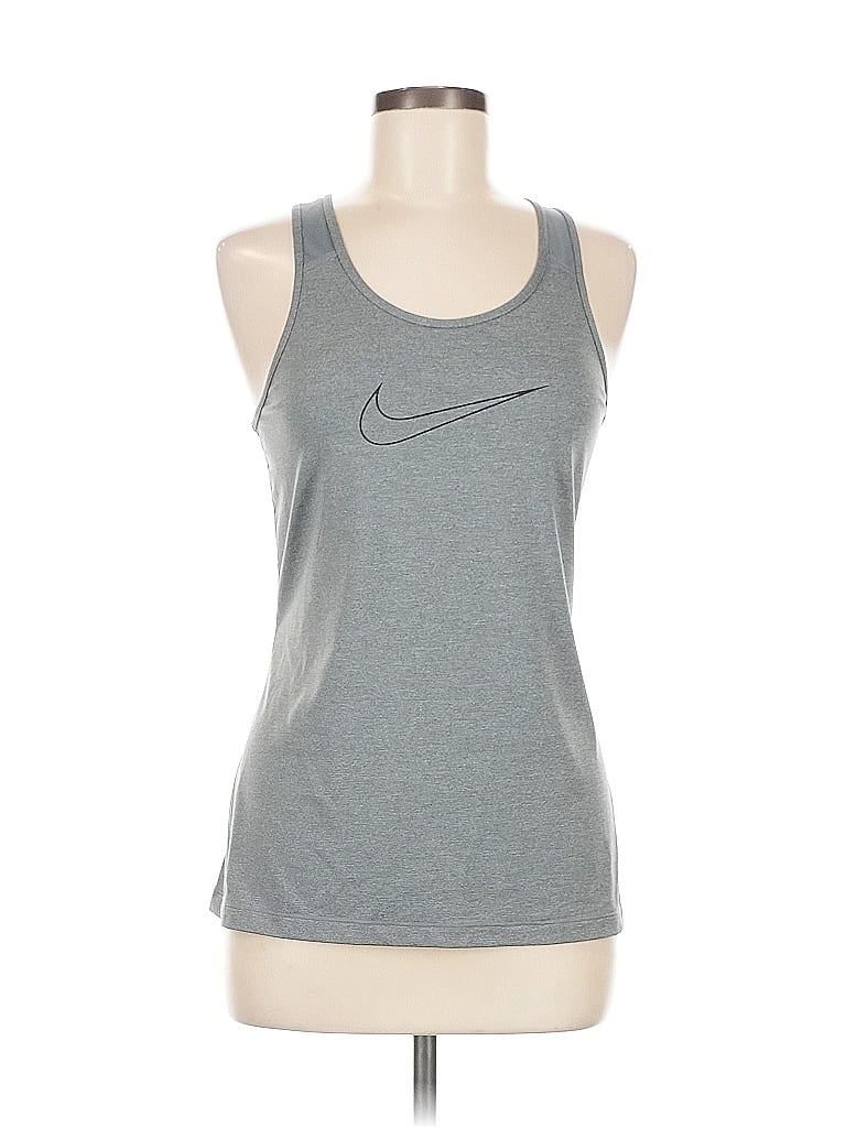 Pre-owned Nike Tank Top Gray Halter Neckline Tops