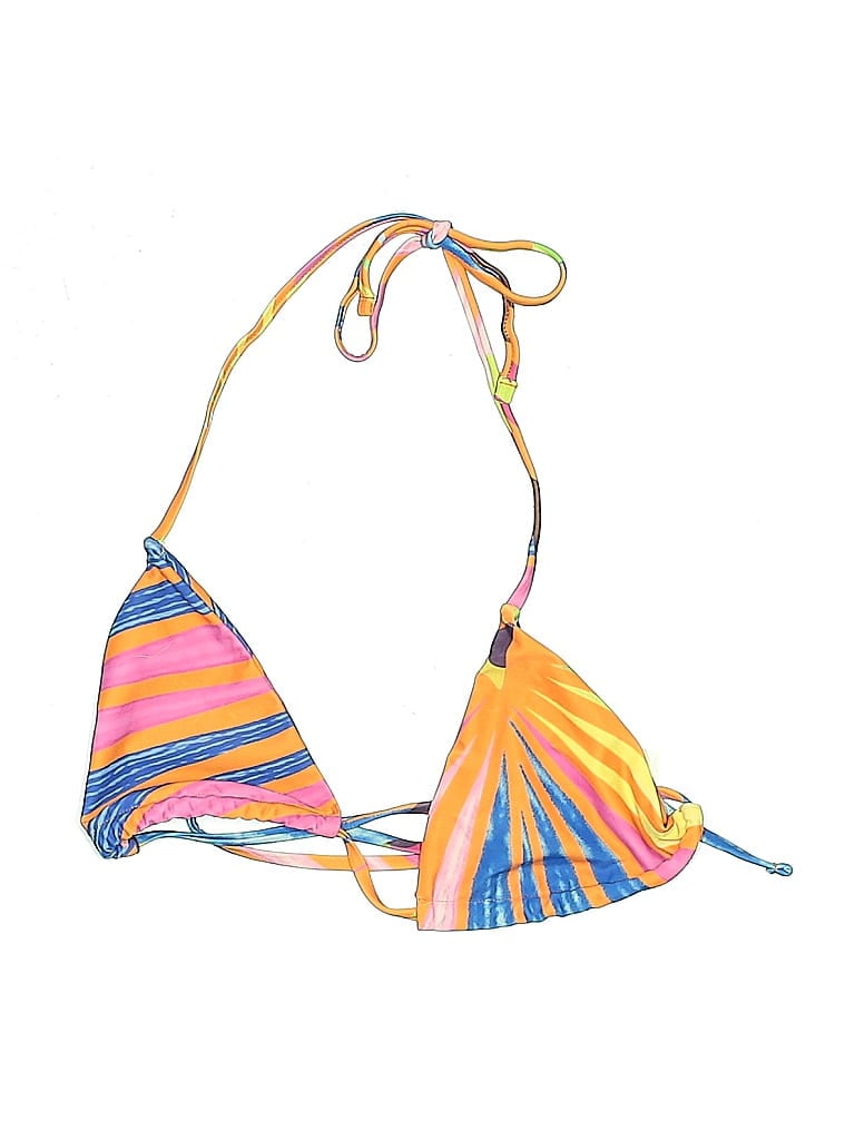 Pre-owned Zaful Swimsuit Top Yellow Print Pattern Swimwear