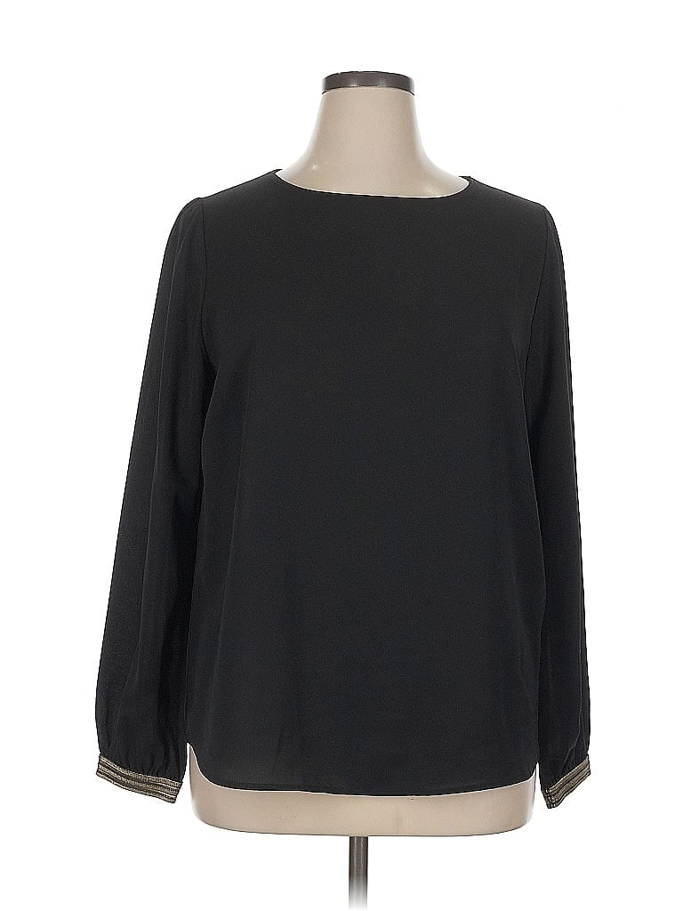 Pre-owned Stella & Dot Long Sleeve Blouse In Black
