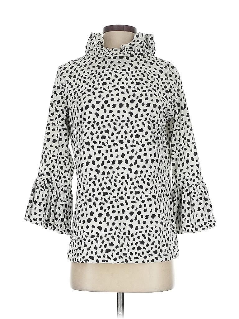 Click to view more detailed imagery on our partner's website Pre-owned Elizabeth Wilson 3/4 Sleeve Blouse In Silver